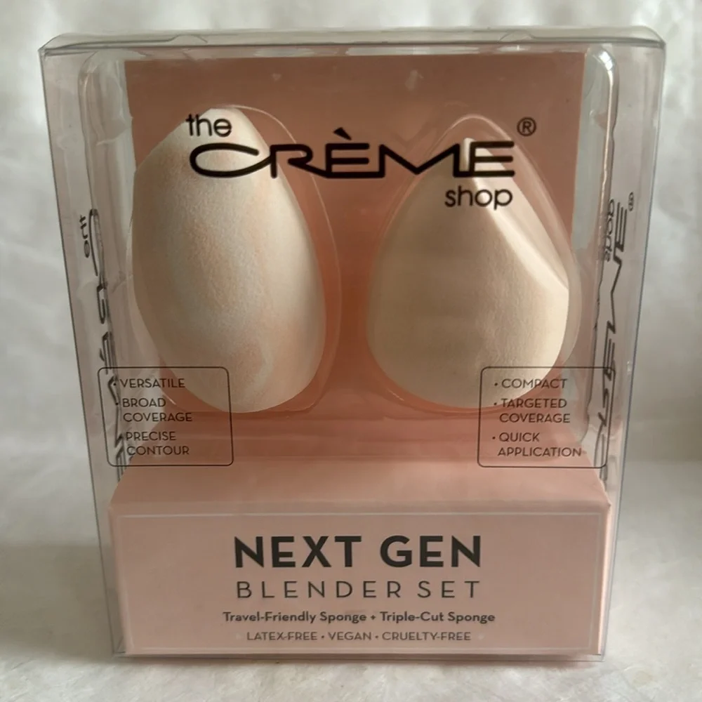 THE CREME SHOP 2p Pink Next Gen Blender Makeup Sponge Set